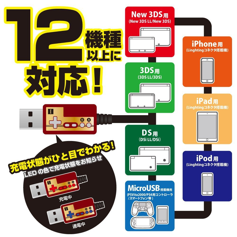 FC USB 线连 Lightning & Micro USB接头 (100cm)