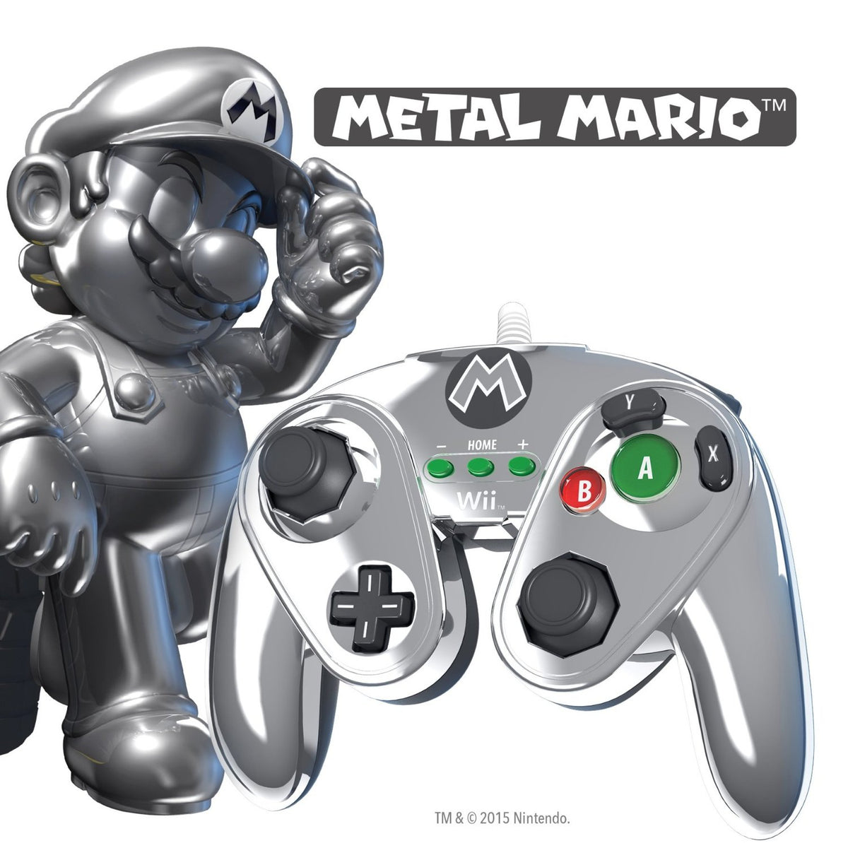 PDP Wired Fight Pad for Wii U (Metal Mario)-1