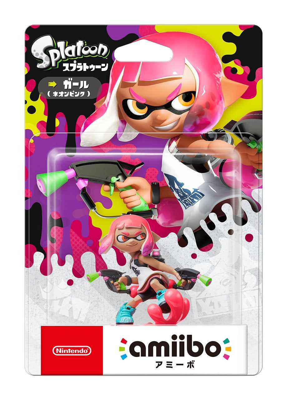 Amiibo Figure~ Inkling Girl (Neon Pink)-1