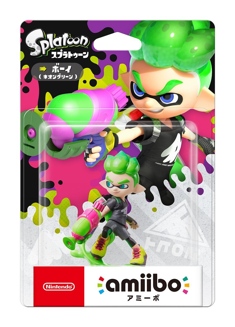Amiibo Figure~ Inkling Boy (Lime Green)-1