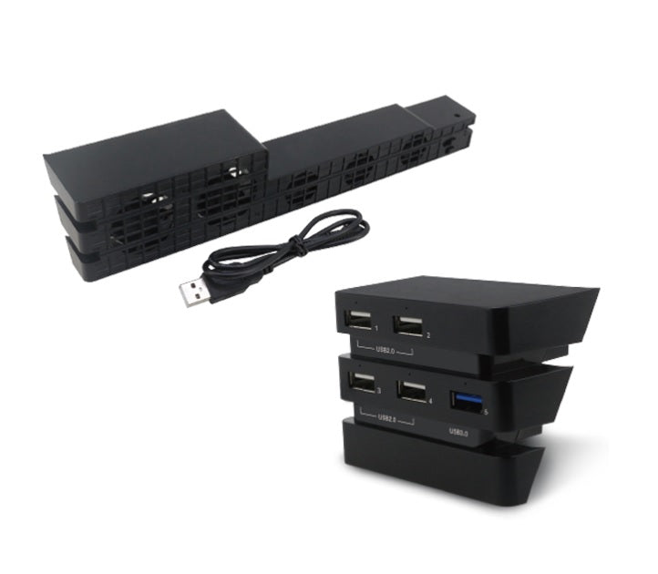 PS4 Pro 主機專用5風扇散熱扇 +USB Hub (DOBE)