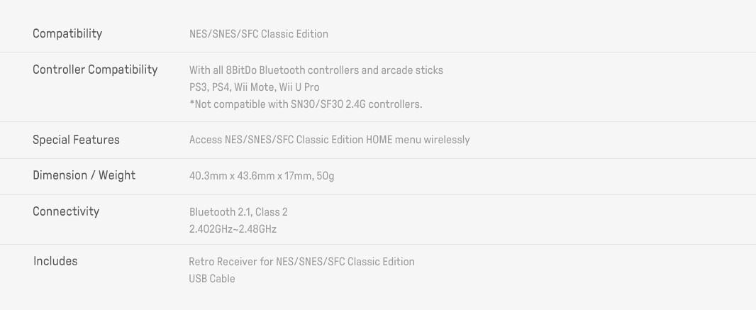 8Bitdo Wireless Bluetooth Retro Receiver for Mini NES/ SNES-6