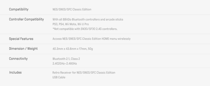 8Bitdo Wireless Bluetooth Retro Receiver for Mini NES/ SNES-6