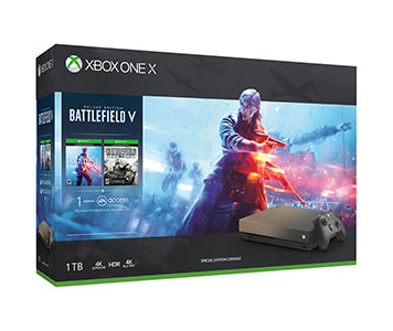 Xbox One X 1TB主機+ Battlefield V 套裝 (Gold Rush限定版)