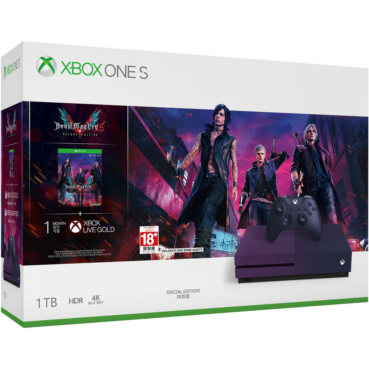 XBox One S 1TB 主機 (Devil May Cry 5 限定版套裝)