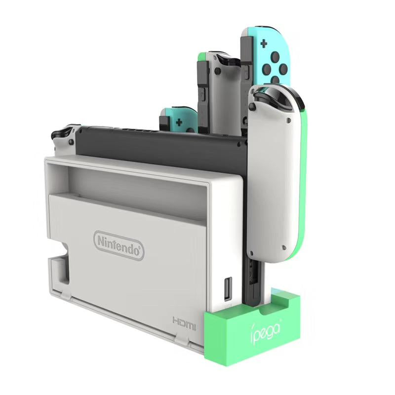 Switch 4插充电底座 (iPEGA, 白绿)