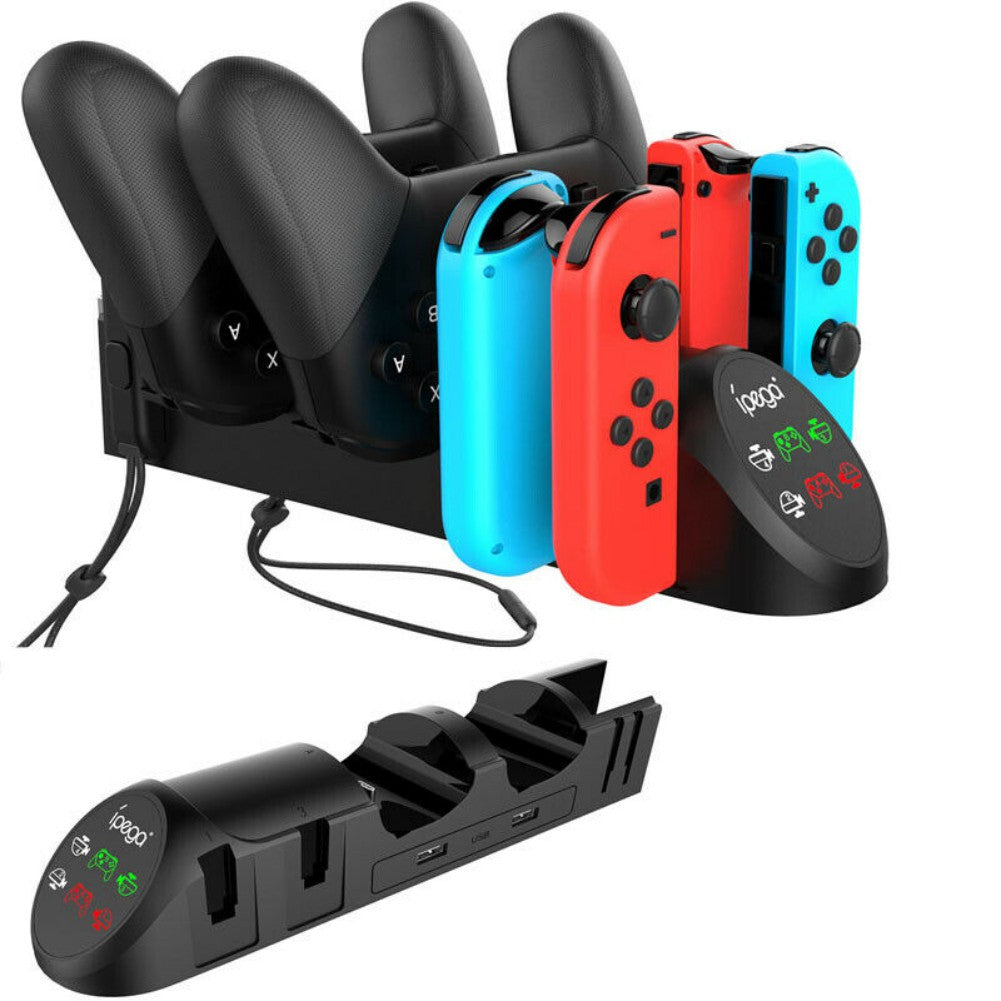 Switch 6合1 多功能充电底座 (iPEGA, 黑色)