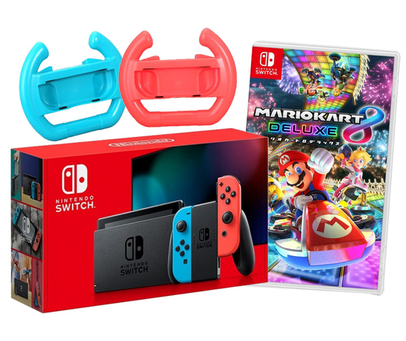 长续航版 Switch 主机 + 孖宝赛车游戏 (港版, 优惠套装)-1