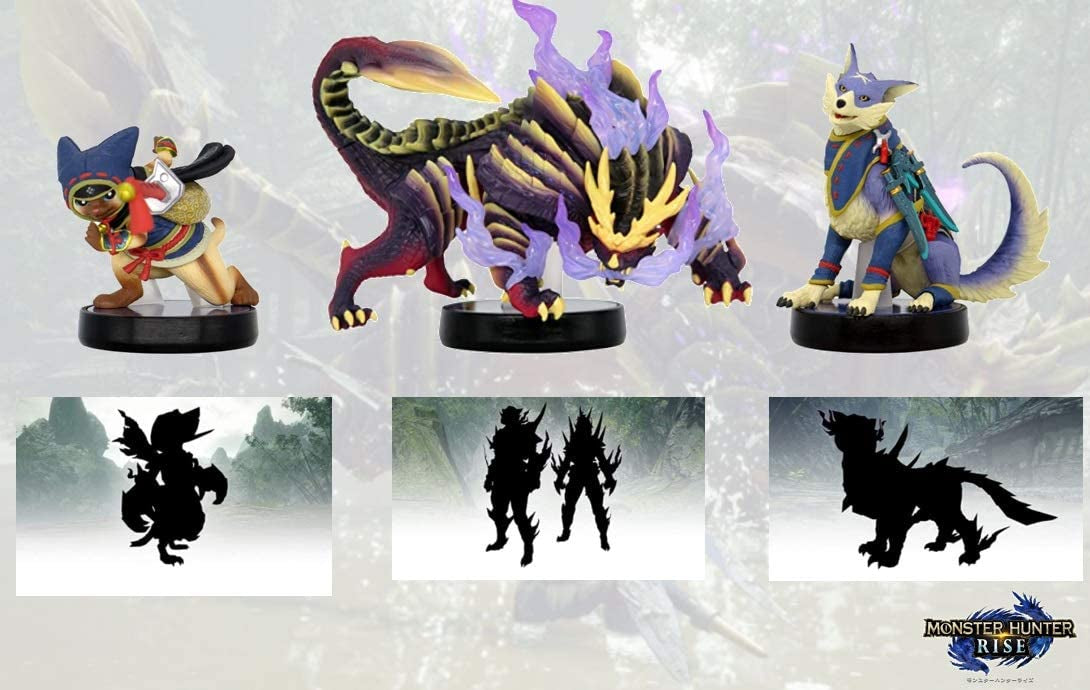 Amiibo: 怨虎龙 + 艾路 + 牙猎犬 (魔物猎人崛起)
