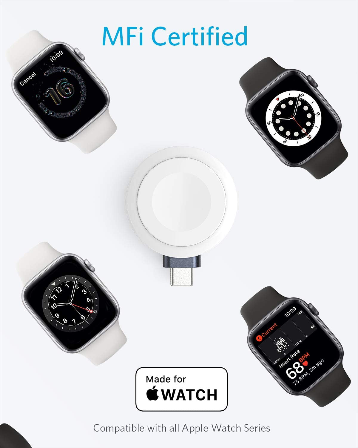 Apple Watch MFI认证 Type-C 便携磁力快速充电器 (ANKER)-4