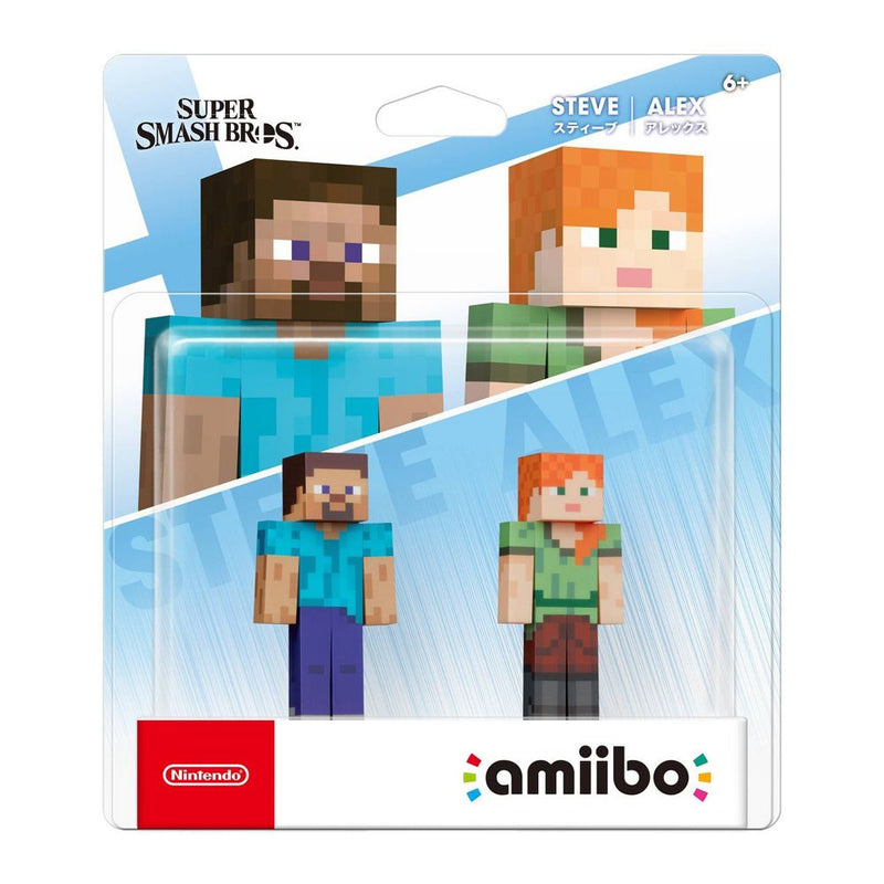 Amiibo Figure: Minecraft Steve + Alex (大亂鬥系列)-1