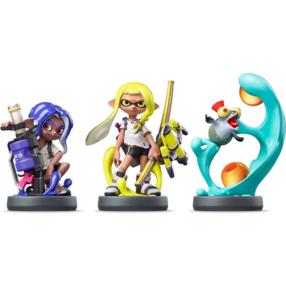 Amiibo Figure: Blue Octoling + Yellow Inkling + Smallfry (漆弹大作战 3 Triple Pack)-2