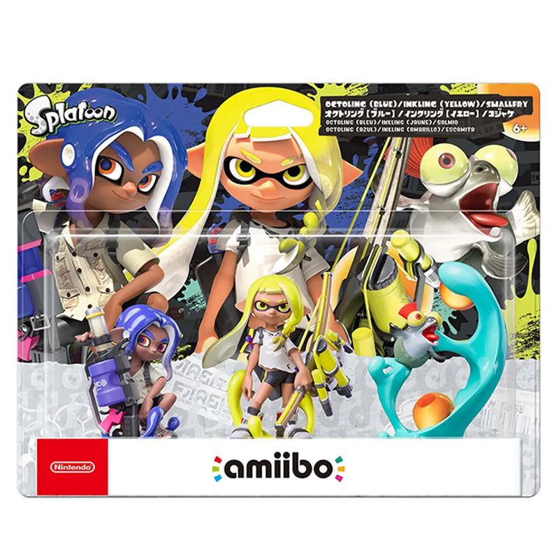 Amiibo Figure: Blue Octoling + Yellow Inkling + Smallfry (漆弹大作战 3 Triple Pack)-1