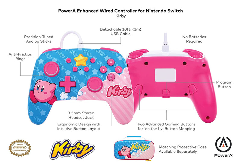 NS Wired Controller 有線手掣 (Kirby, PowerA) [香港行貨]-3