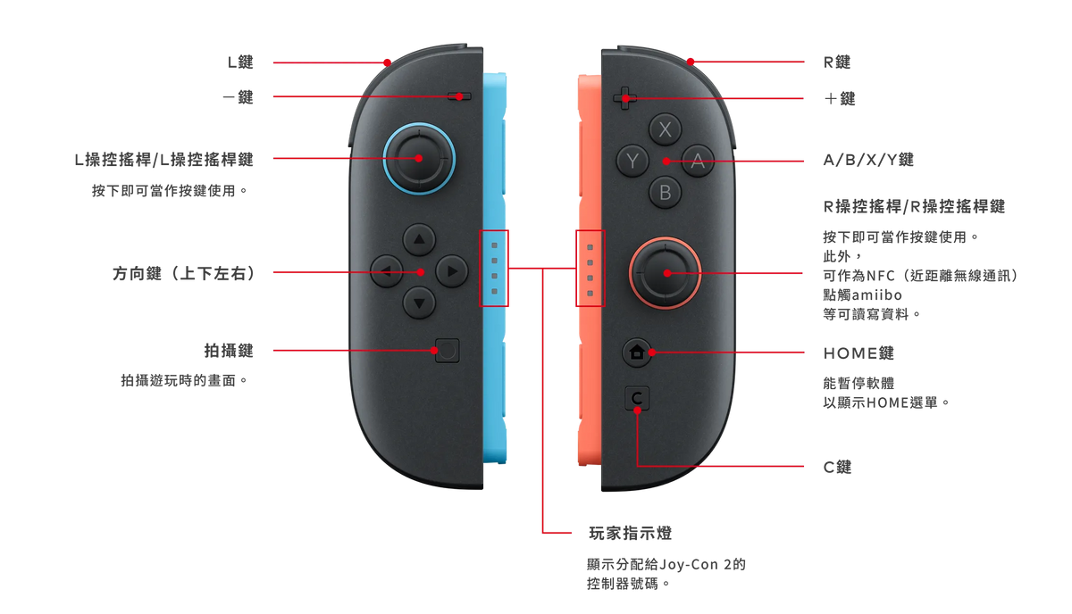Official Switch 2 Joy-con Set (Black Blue/ Red)