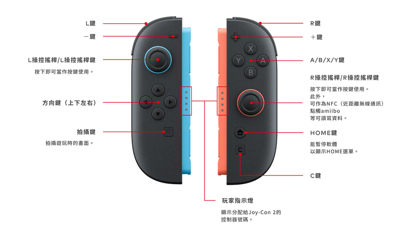 Official Switch 2 Joy-con Set (Black Blue/ Red)-2