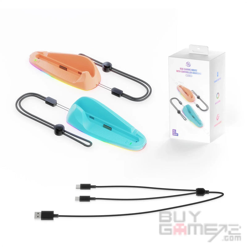 Joy-Con 2 電競RGB發光連充電滑鼠轉換器 (橙色 & 藍色, JYS)-3