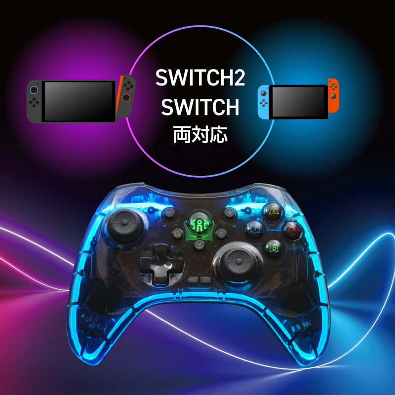 Switch 2 無線手掣 (霓虹透明黑, ALLONE)-2