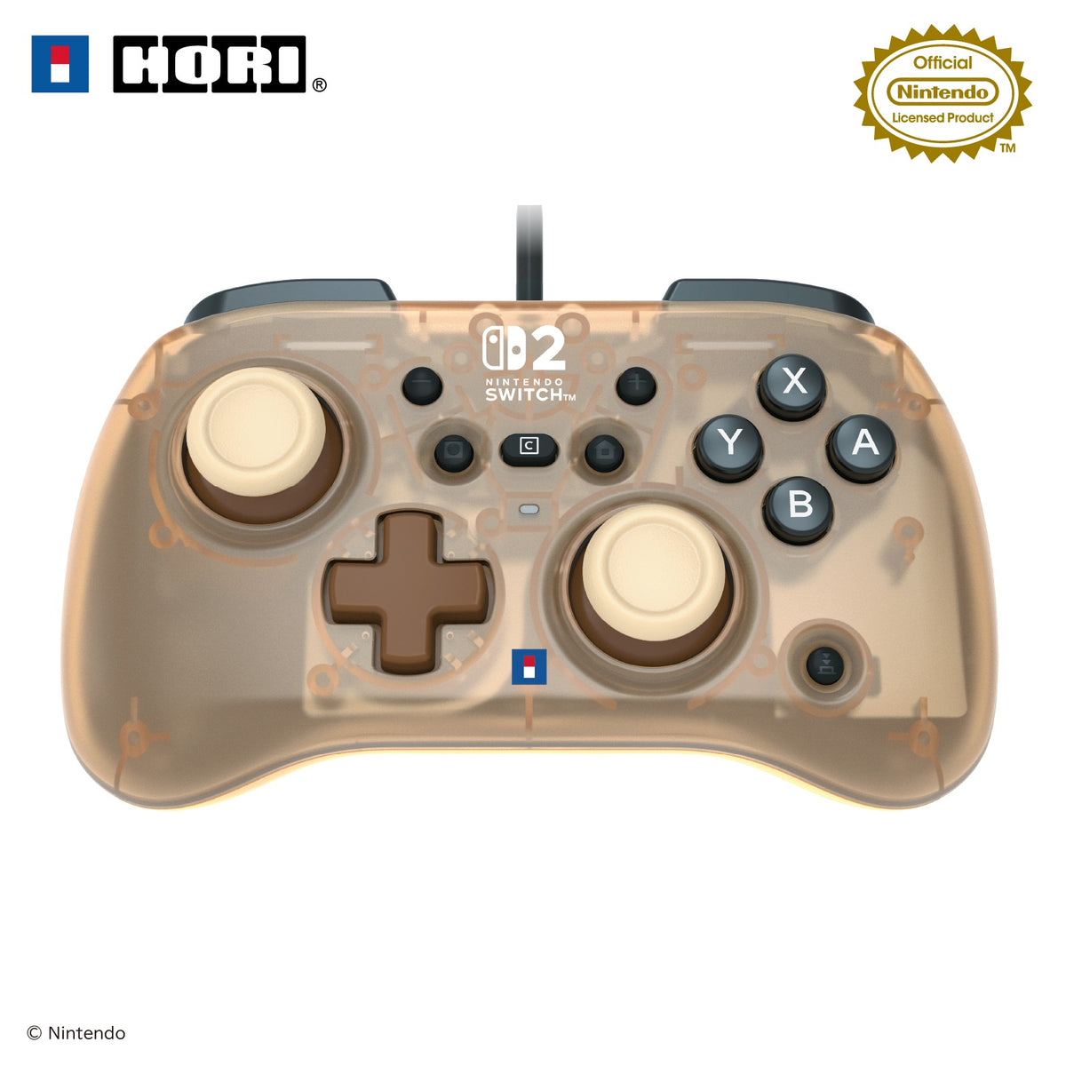Wired Mini Controller TURBO for Switch 2 (Mocha, HORI)