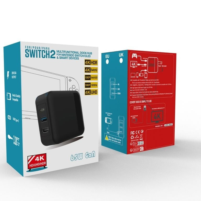 Switch 2/ Switch/ USB Type-C 器材通用一體化影音輸出 + 充電多功能轉換器