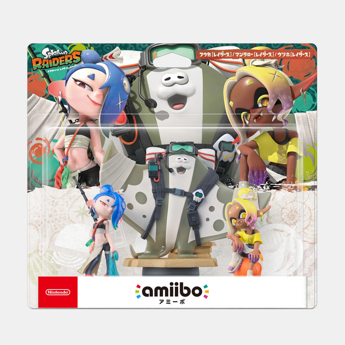 Amiibo Figure: 鱼浆帮3人组- 莎莎 + 曼曼 + 鬼福 (斯普拉遁 涂击队)-1