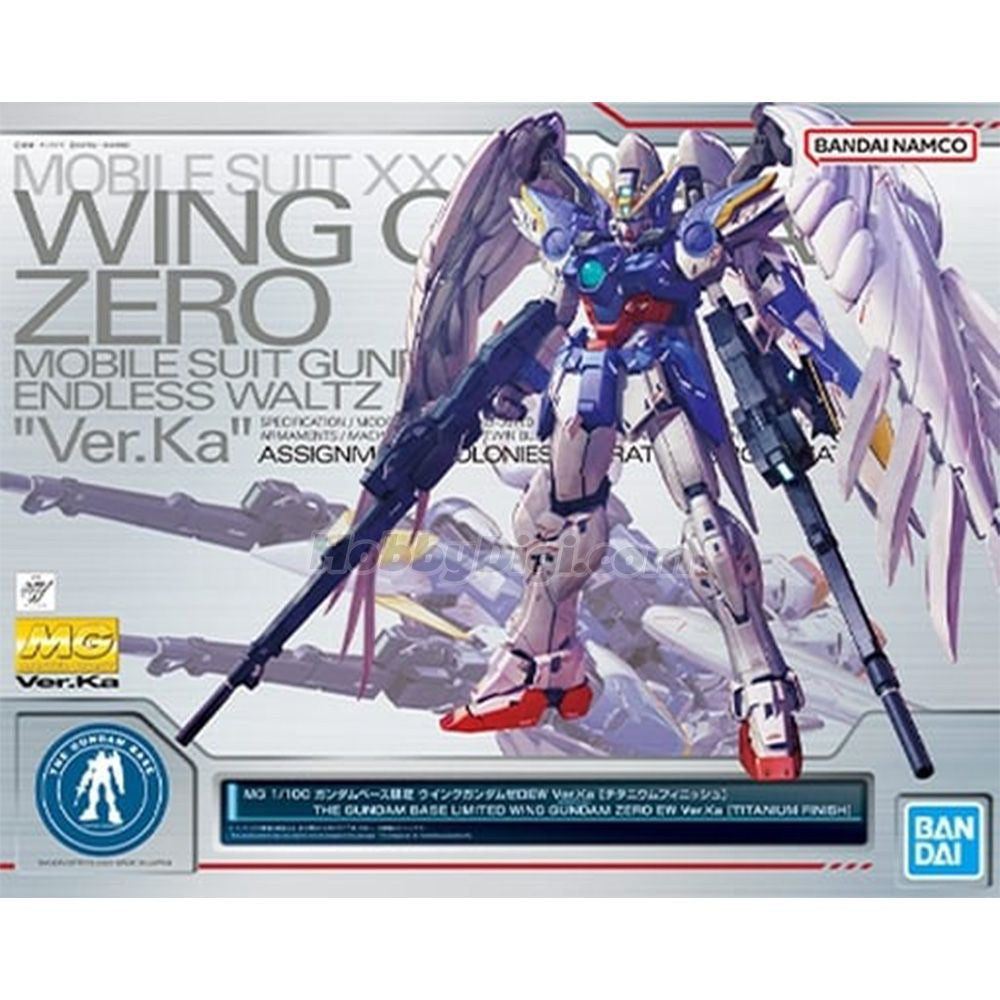 Bandai MG Model Kits - 1/100 The Gundam Base 限定版 飞翼钢弹模型 Zero EW Ver.Ka [Titanium Finish]