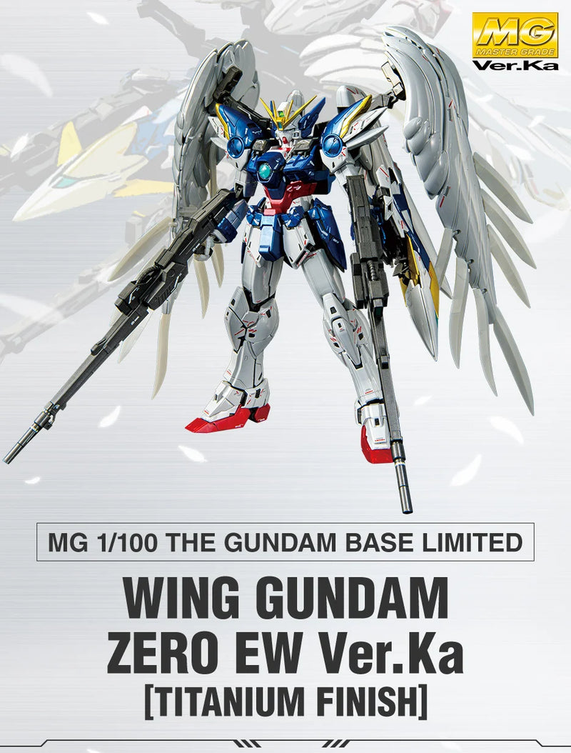 Bandai MG Model Kits - 1/100 The Gundam Base 限定版 飞翼钢弹模型 Zero EW Ver.Ka [Titanium Finish]-3