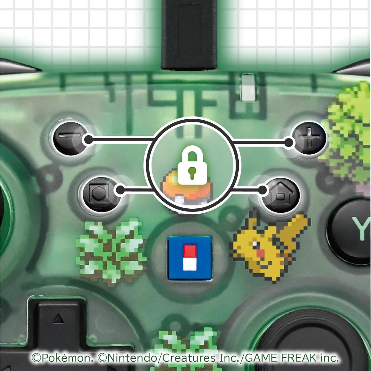 有線控制器 TURBO 青春版 (Pokemon Pixel Art 像素風 綠色, HORI)-4
