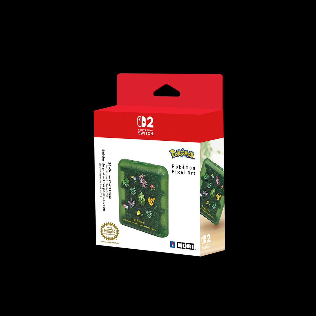 遊戲卡收納盒 24枚收納 (Pokemon Pixel Art 像素風 綠色, HORI)-2