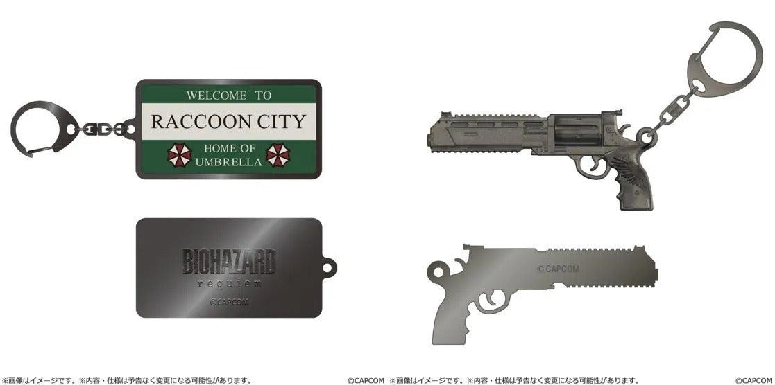 CAPCOM Official Resident Evil 9 Metal Keychain (Requiem / Raccoon City Signboard)-4