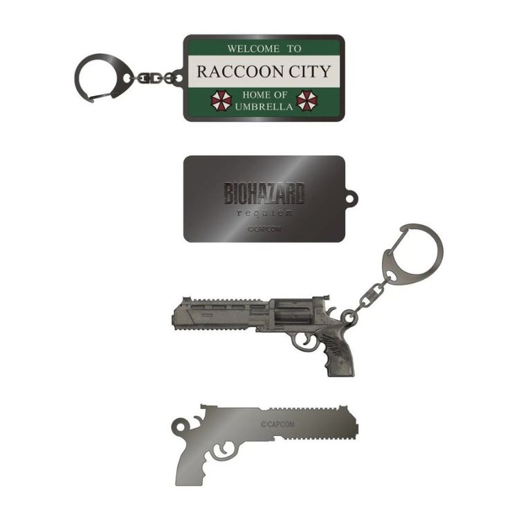 CAPCOM Official Resident Evil 9 Metal Keychain (Requiem / Raccoon City Signboard)-1