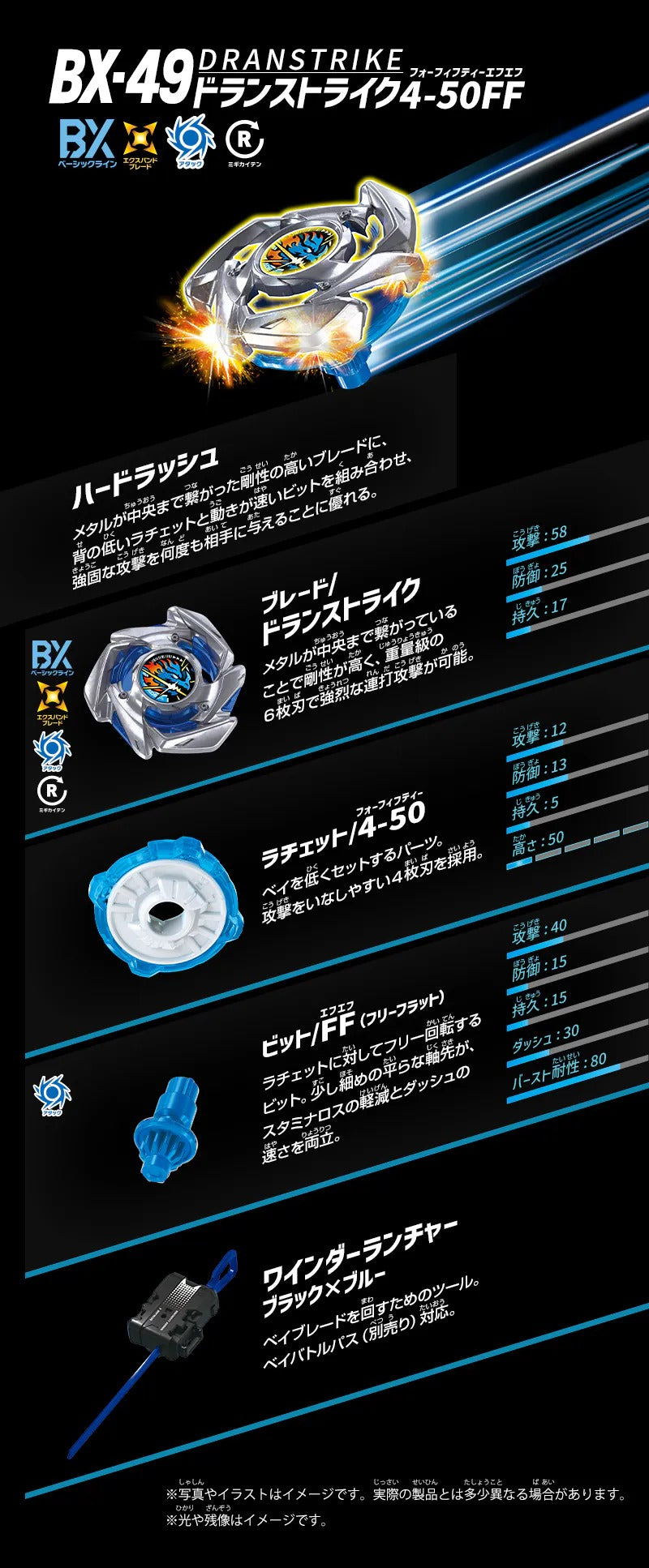 Takara Tomy 爆旋陀螺 Beyblade X: BX-49 翔龍突擊4-50FF (附發射器) [日本版]-3