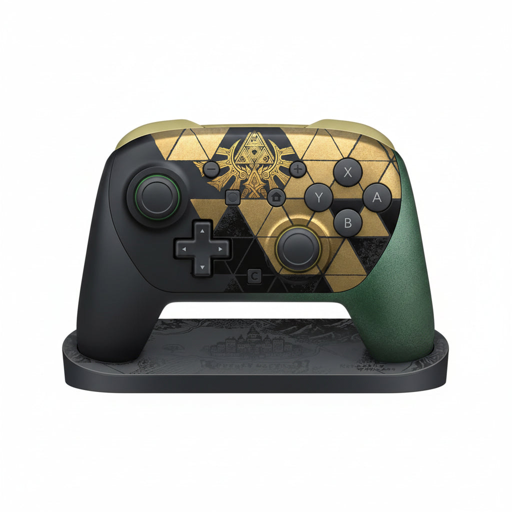 原裝 Switch 2 Pro 手掣 + 展示台 (萨尔达传说 40周年纪念限定版)-1