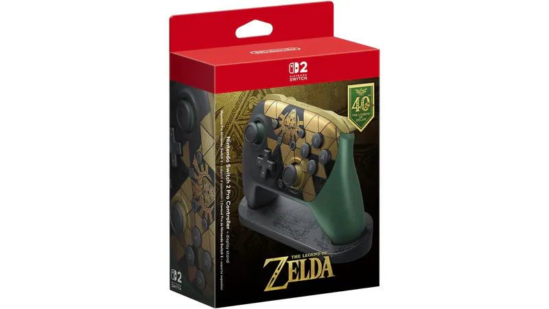原裝 Switch 2 Pro 手掣 + 展示台 (萨尔达传说 40周年纪念限定版)-2