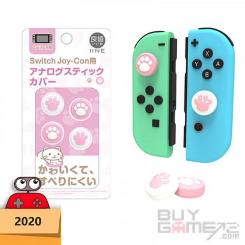 Cat Analog Stick Cover Cap 2 Pairs (Animal Crossing Color, Pink Paw, LLNE) Hong Kong