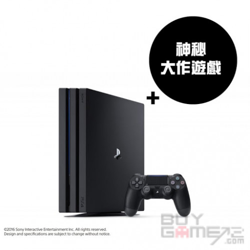 PS4) PS4 Pro 1TB 主机(黑色, 优惠套装) 買Game2限定版