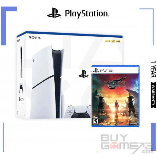 PS5 Slim Console + Final Fantasy VII Rebirth Bundle (Blu-ray Rom, HK) BG2 Exclusive