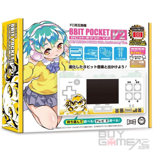 NES) FC 8Bit Pocket V2 Portable Handheld (Music Power 10th